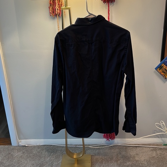 Solid navy button down shirt - Picture 4 of 4